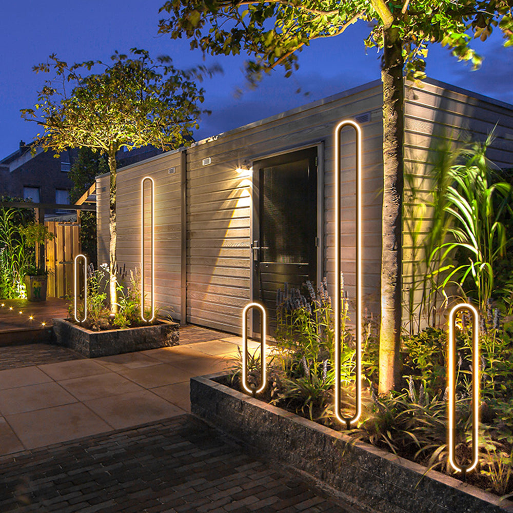 Ray Moderna Lámpara de Pie Exterior Metal Patio