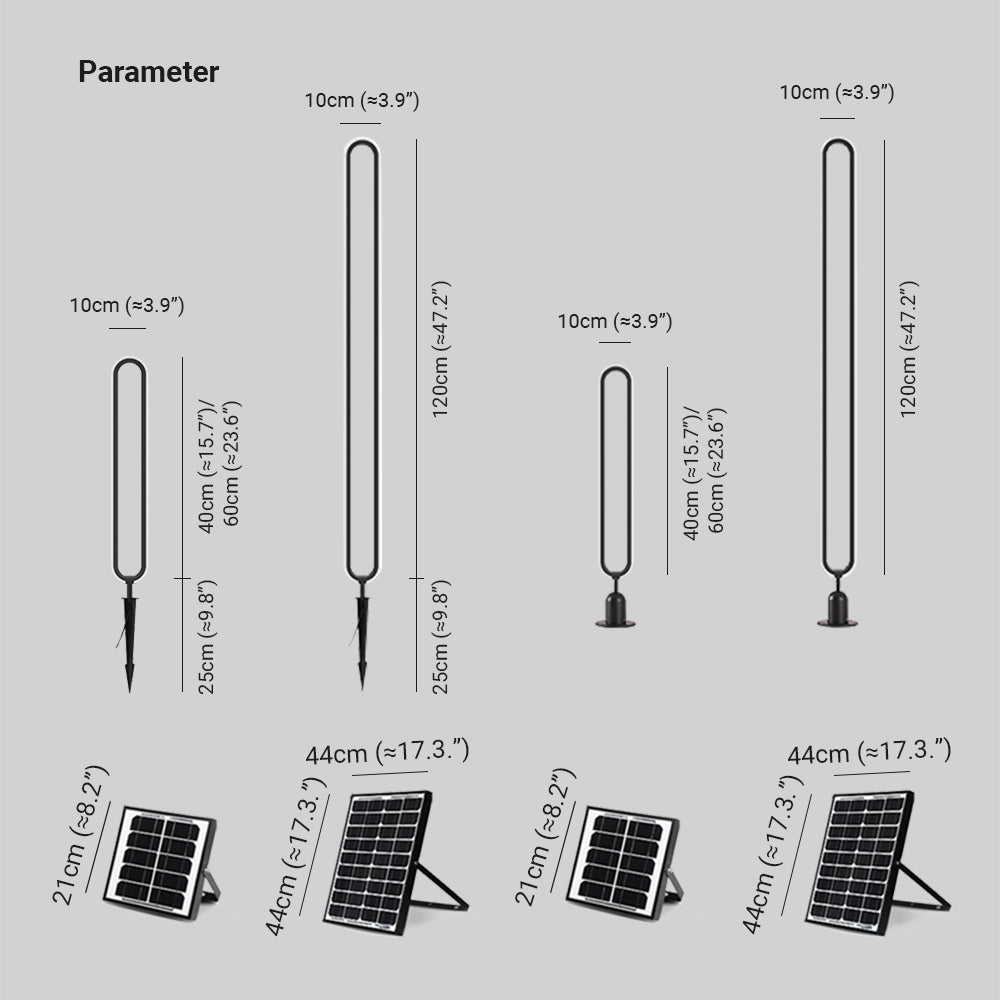 Ray Moderna Lámpara de Pie Exterior Metal Patio