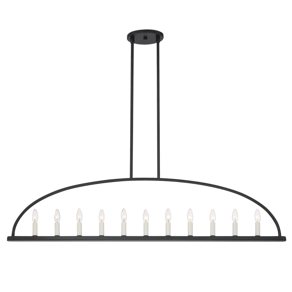 Abbott Linear Minimalist Metal Chandelier - Lamp Copper