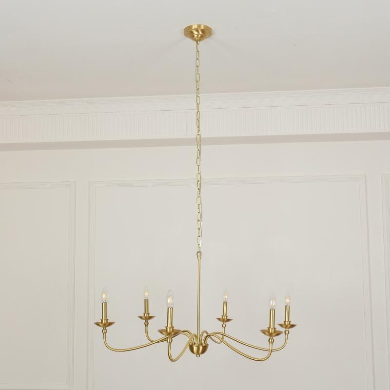 Alshaarae Vintage Industrial Brass Metal Chandelier - Lamp Copper
