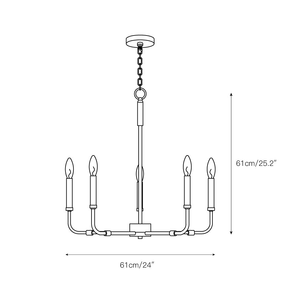 Abner Industrial Modern Brass Chandelier - Lamp Copper