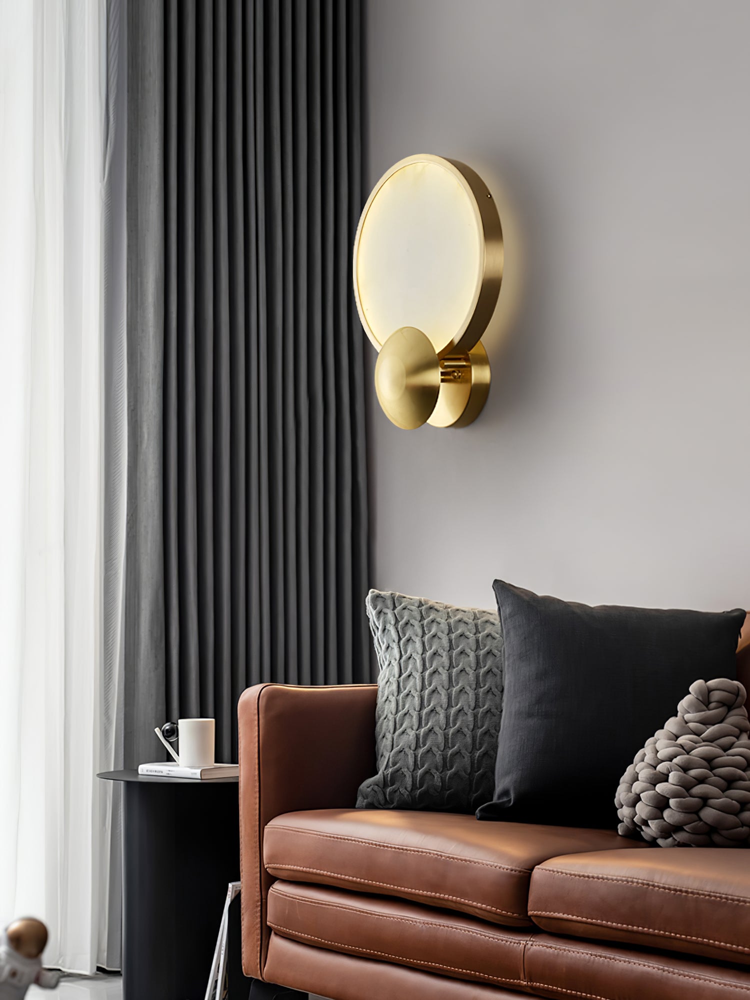 Sol Alabaster Brass Wall Light - Letslighting