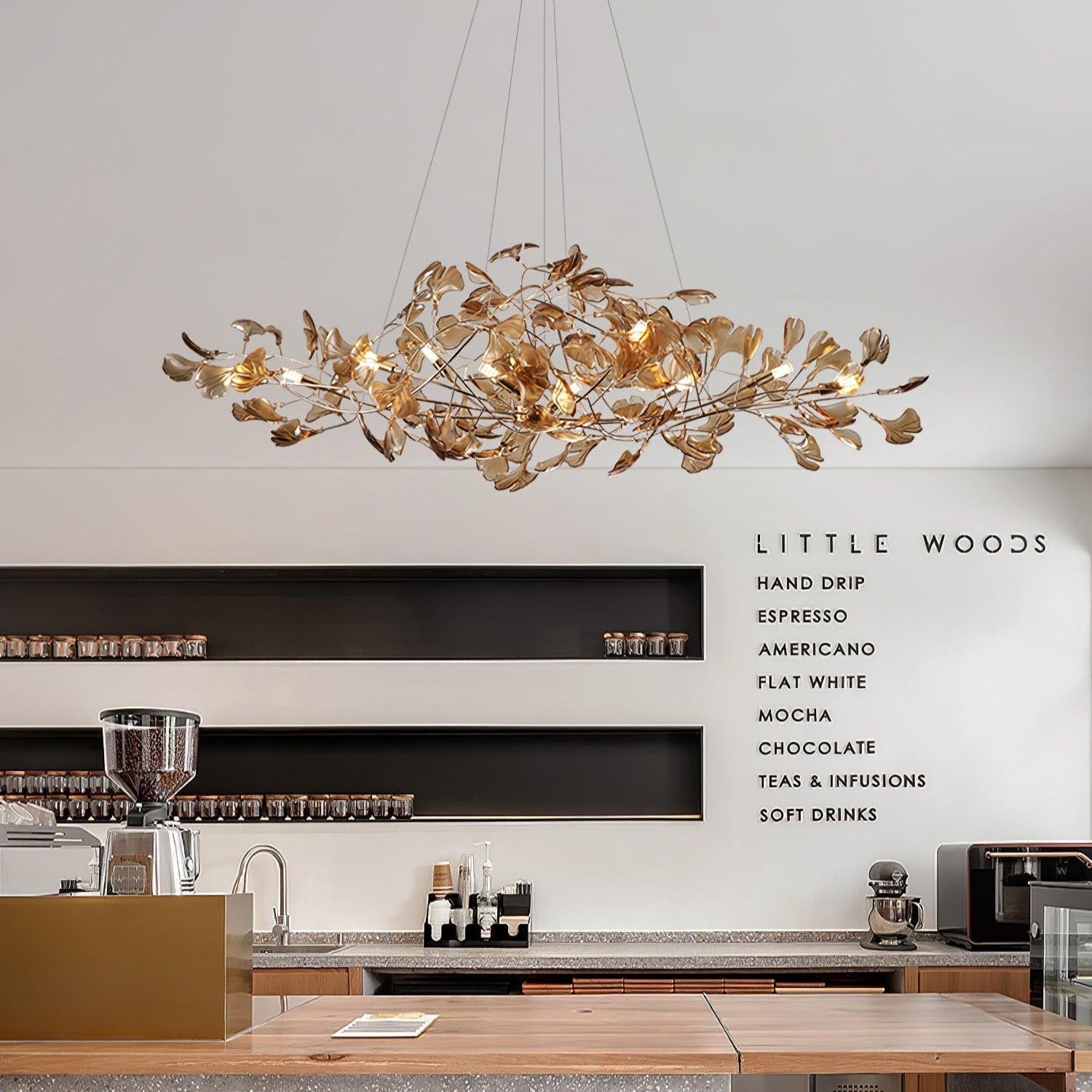 Olivia Lámparas de Araña de Acrílico Ginkgo