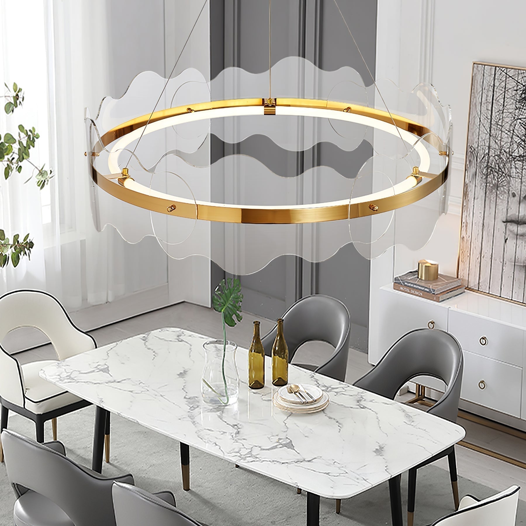 Acrylic Wave Chandelier - Letslighting