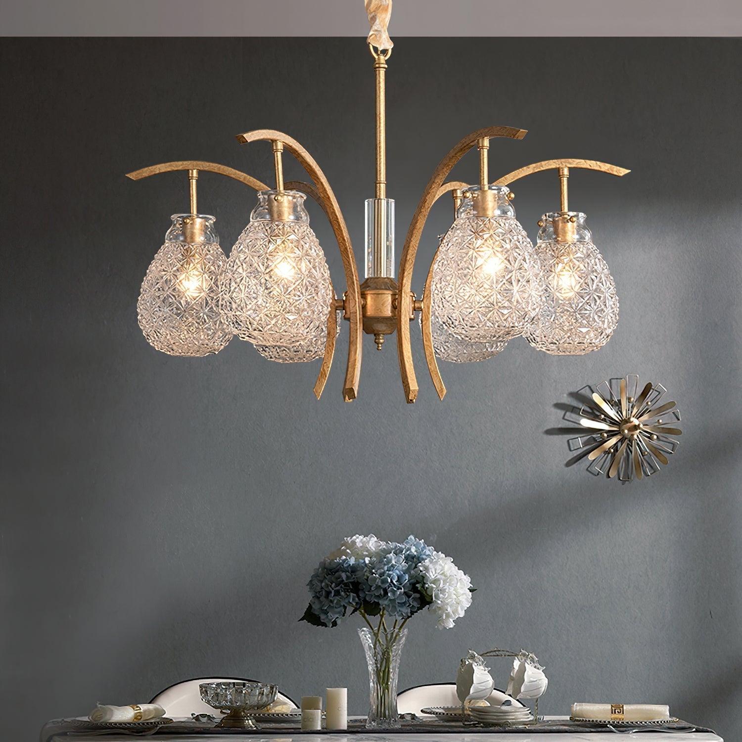 Adams Postmodern Luxury Glass Chandelier - Lamp Copper