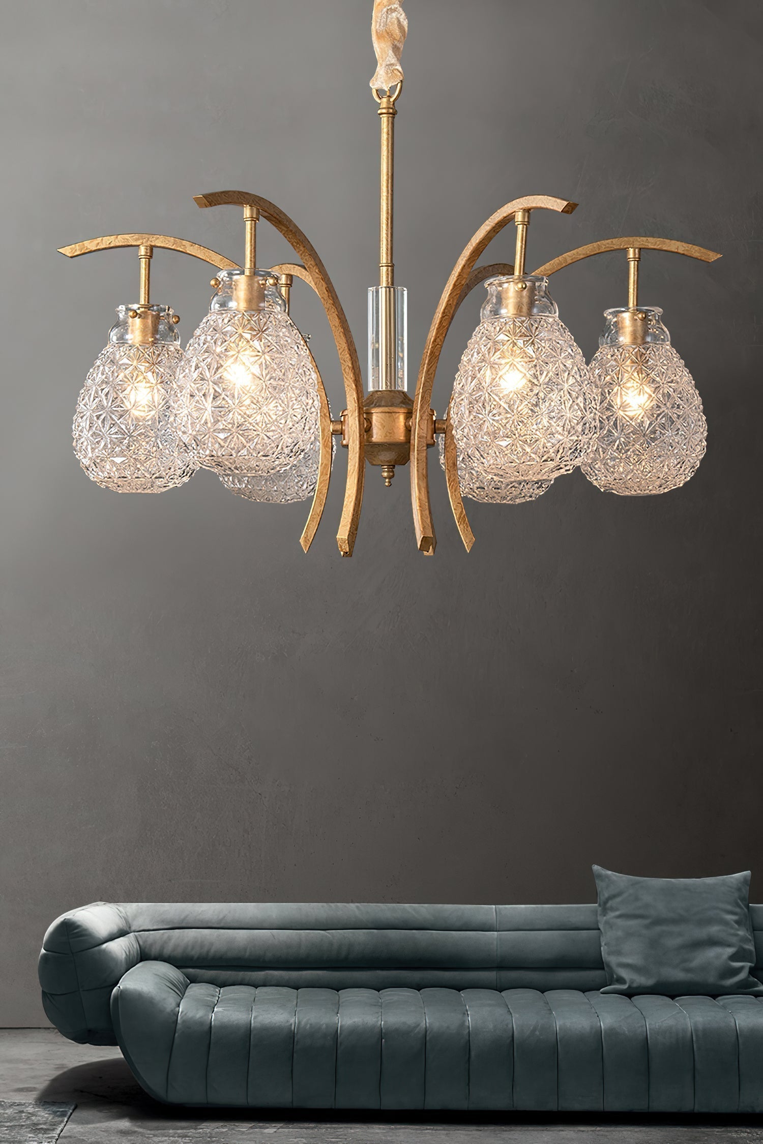 Adams Postmodern Luxury Glass Chandelier - Lamp Copper
