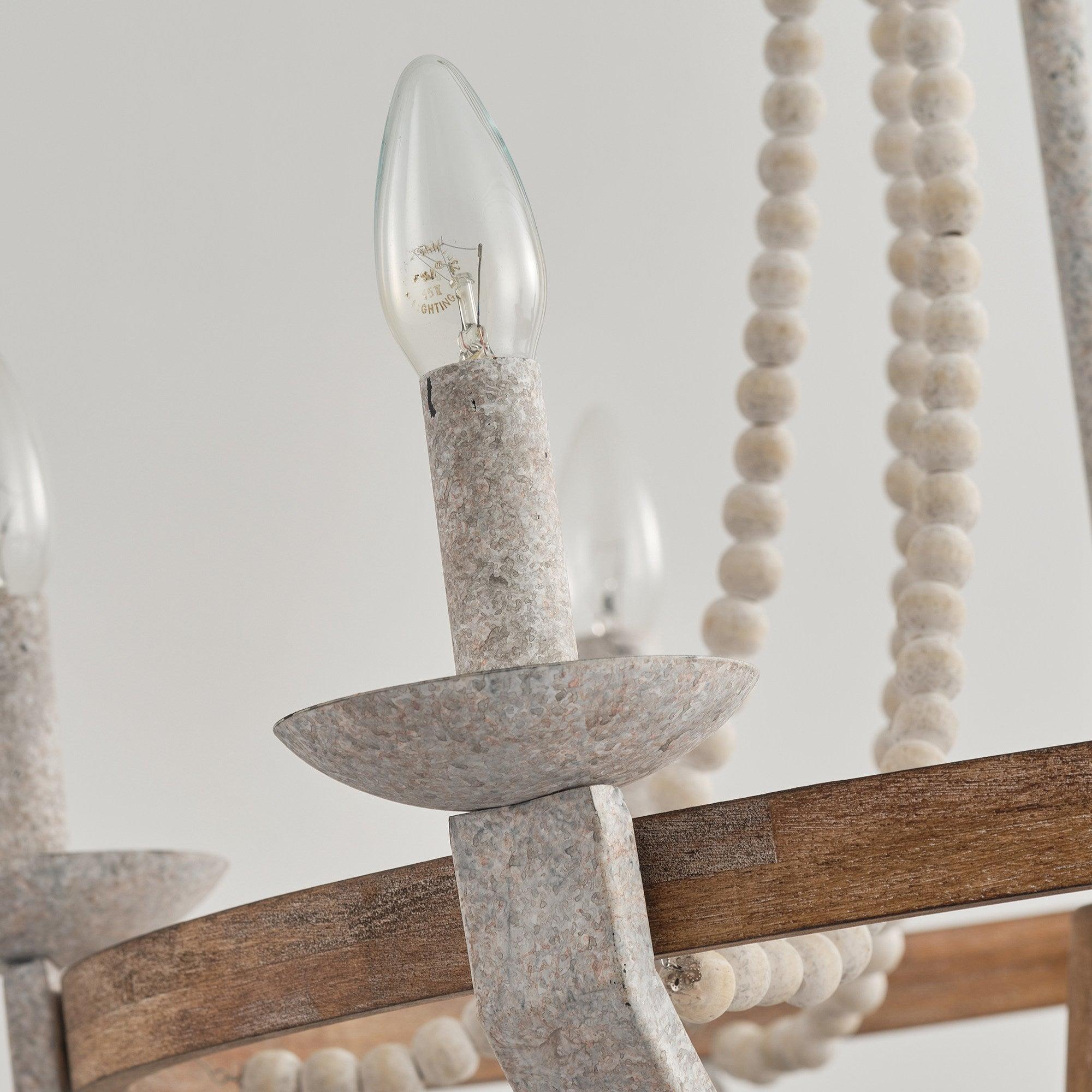Adan Modern Traditional Wood Chandelier - Lamp Copper