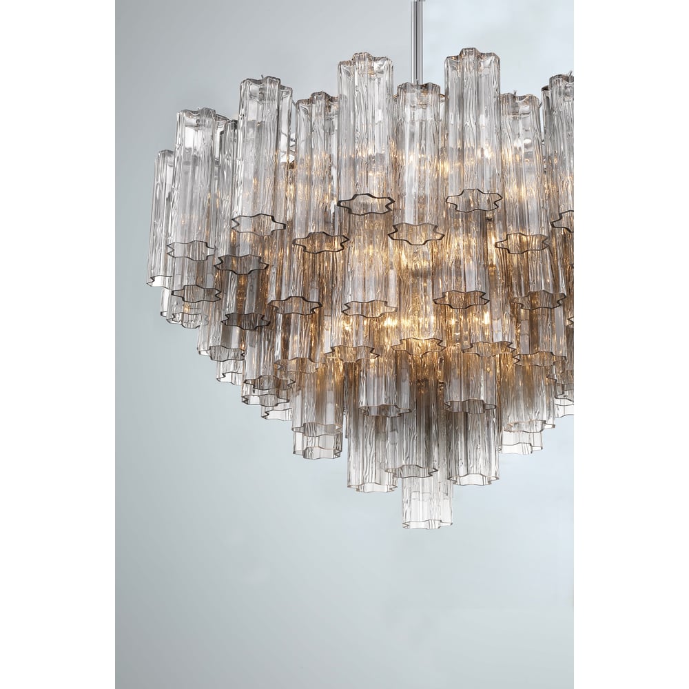 Aurora Murano Chandelier Glass Tube Layered Amber - Letslighting