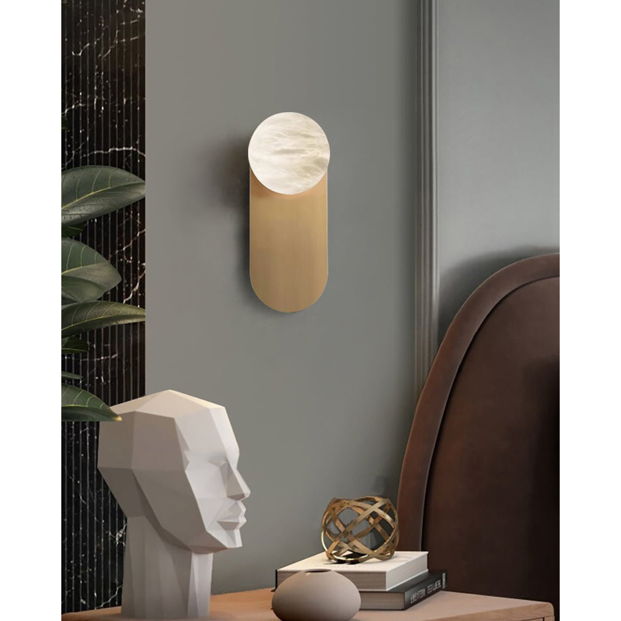 Adrion Modern Alabaster Metal Wall Lamp - Lamp Copper