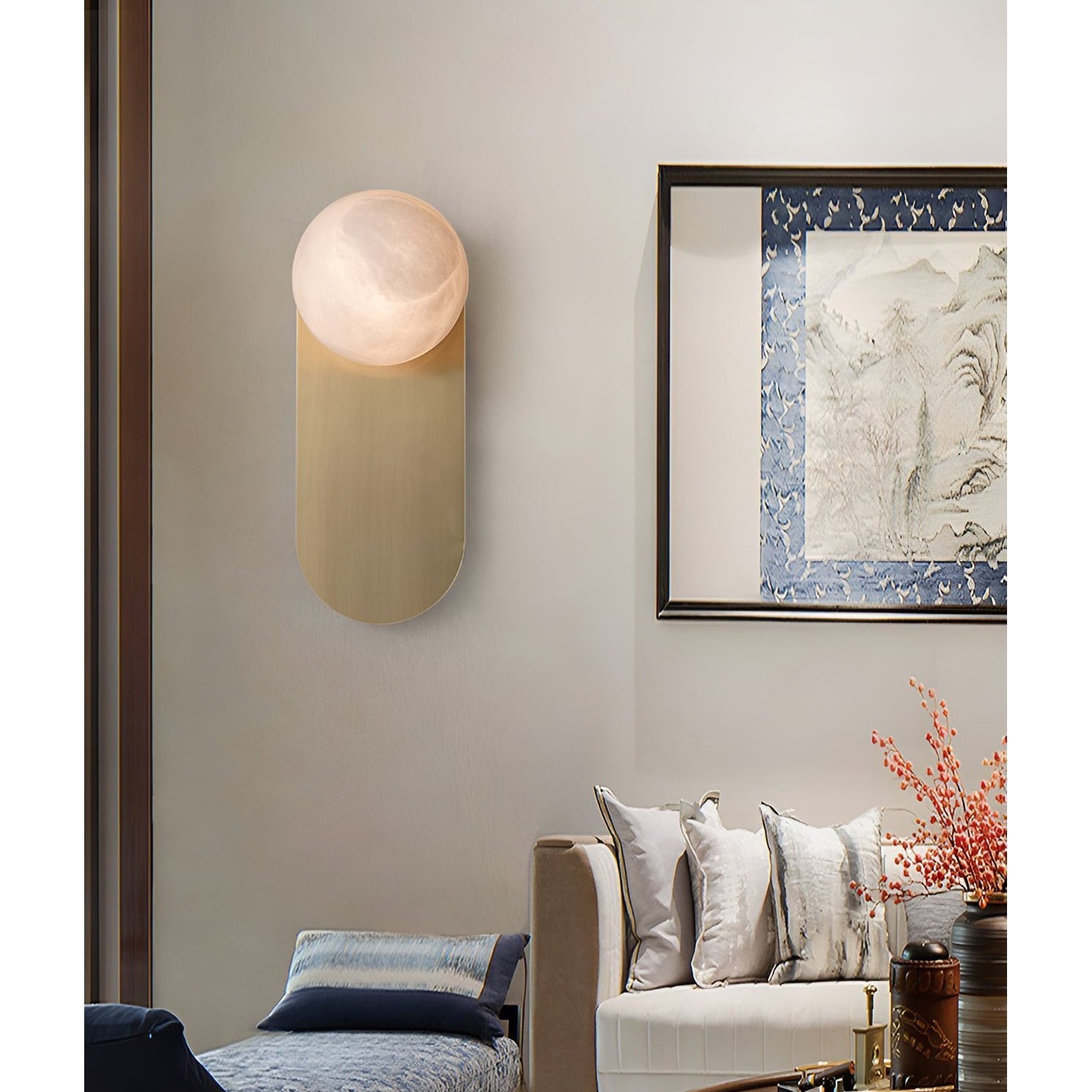 Adrion Modern Alabaster Metal Wall Lamp - Lamp Copper