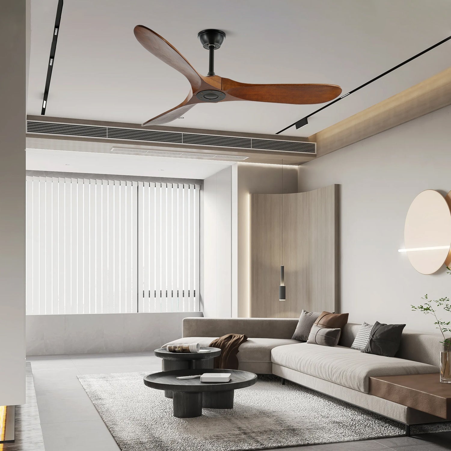 Diagrama de las dimensiones del Ventilador de Techo Aviona (Diámetro 132cm / 52″).