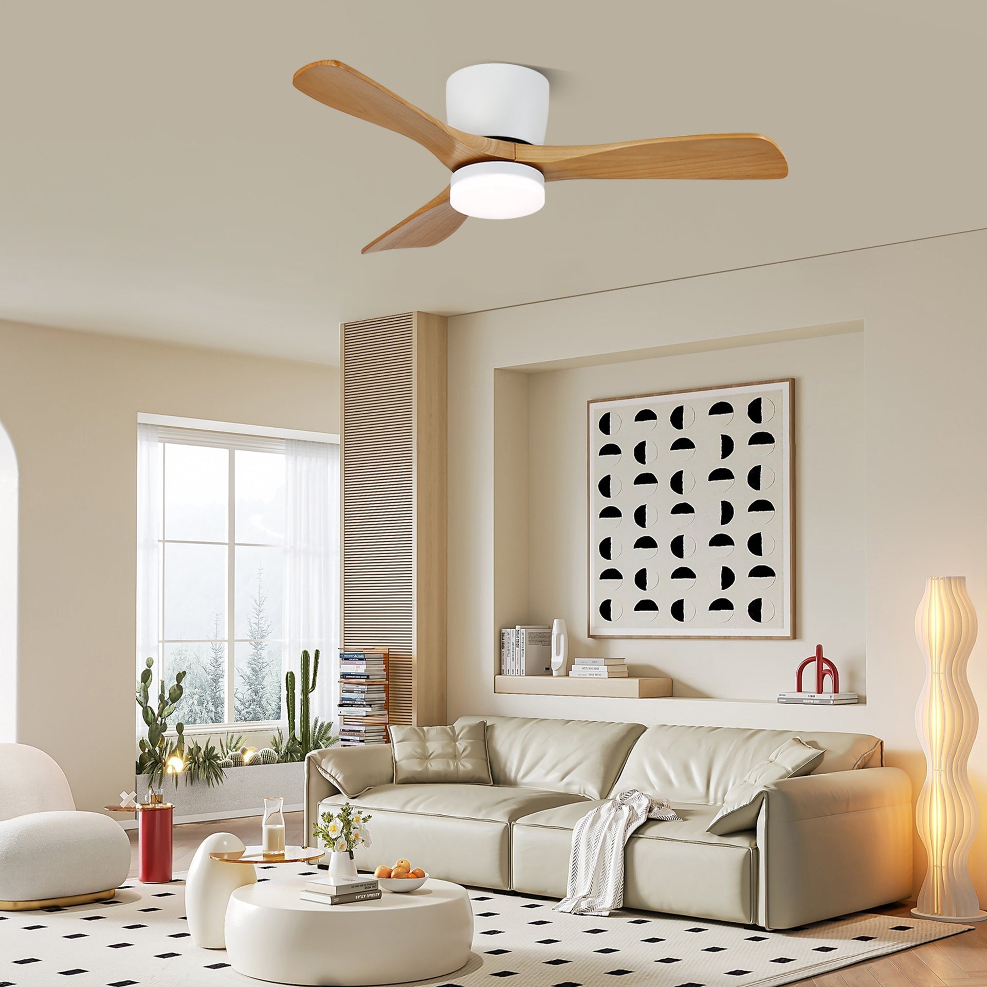 Nielsen Ventilador de Techo de Madera 106/132CM con Luz