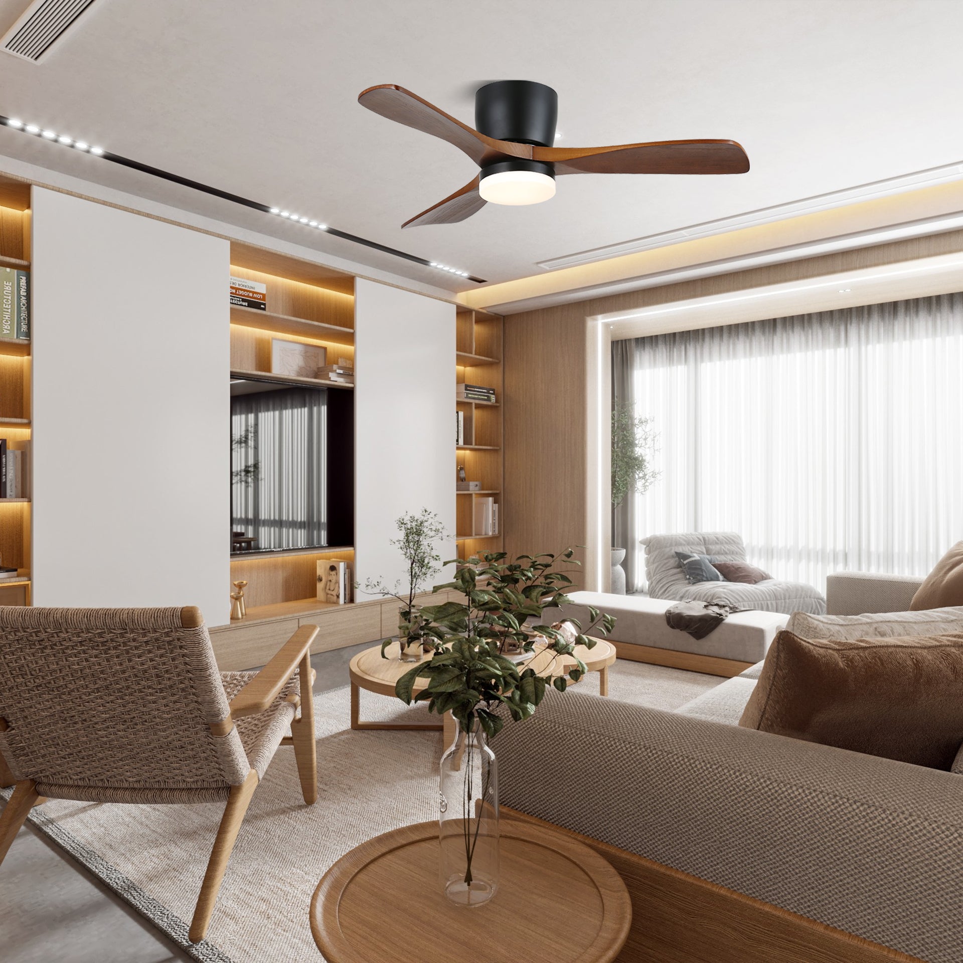 Nielsen Ventilador de Techo de Madera 106/132CM con Luz