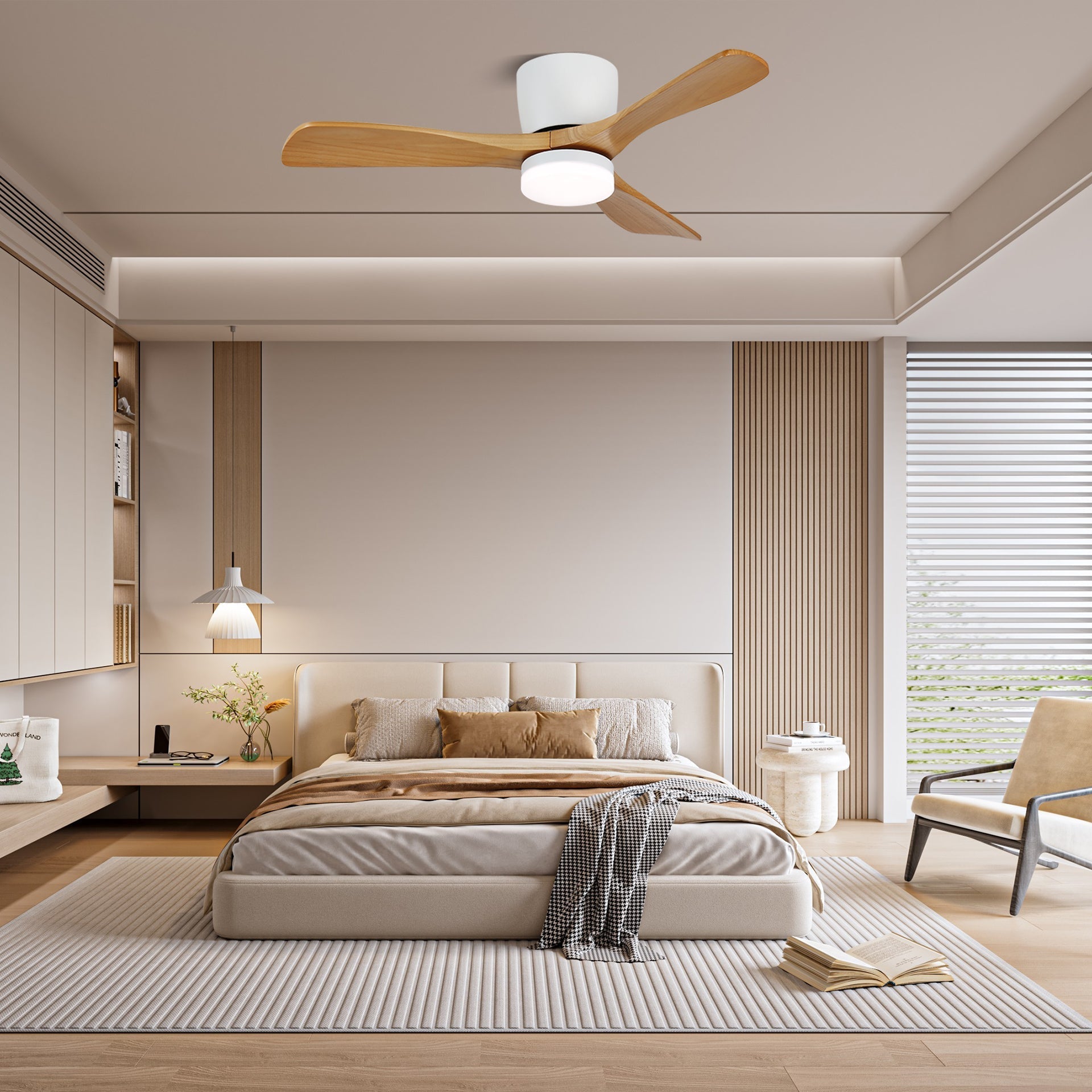 Nielsen Ventilador de Techo de Madera 106/132CM con Luz