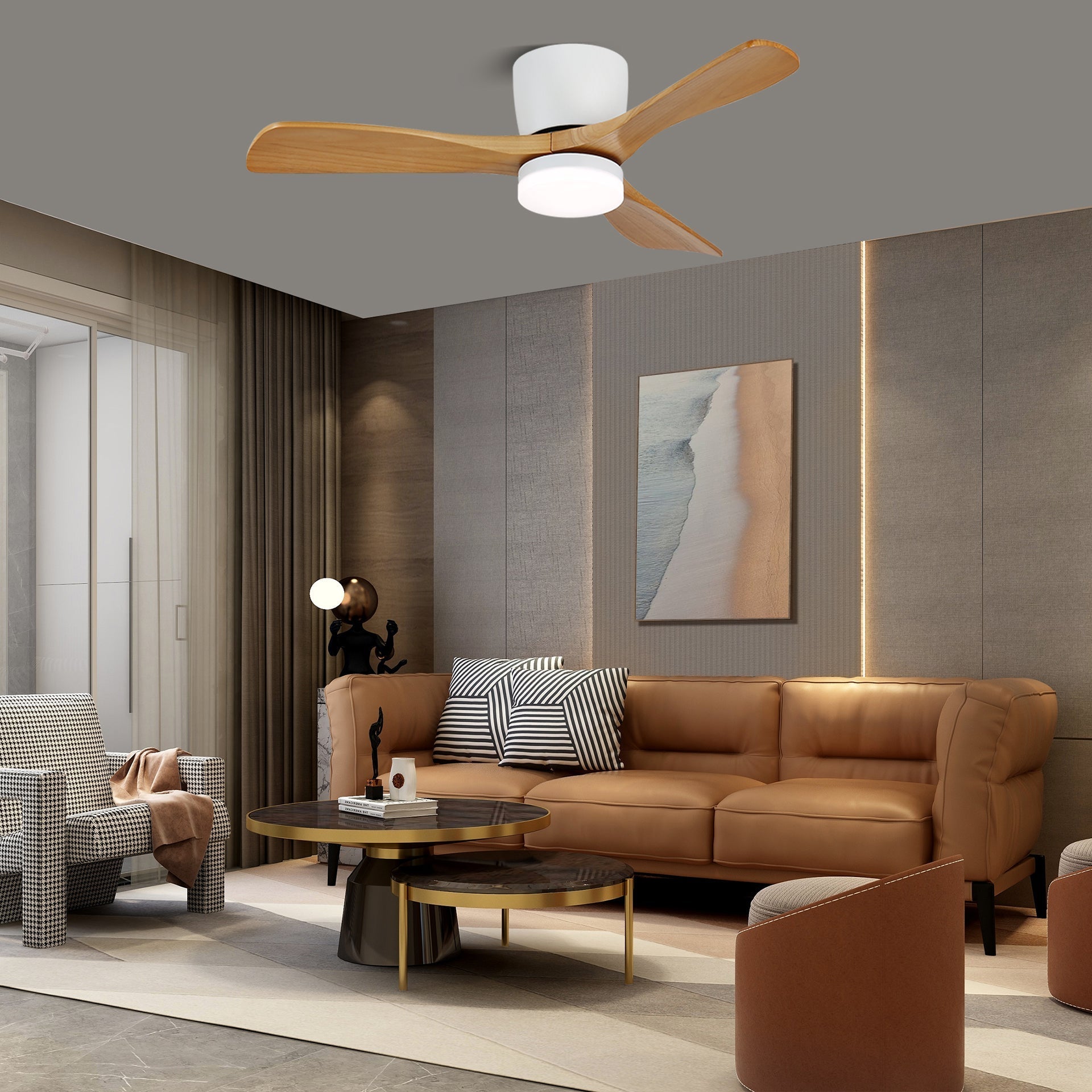 Nielsen Ventilador de Techo de Madera 106/132CM con Luz