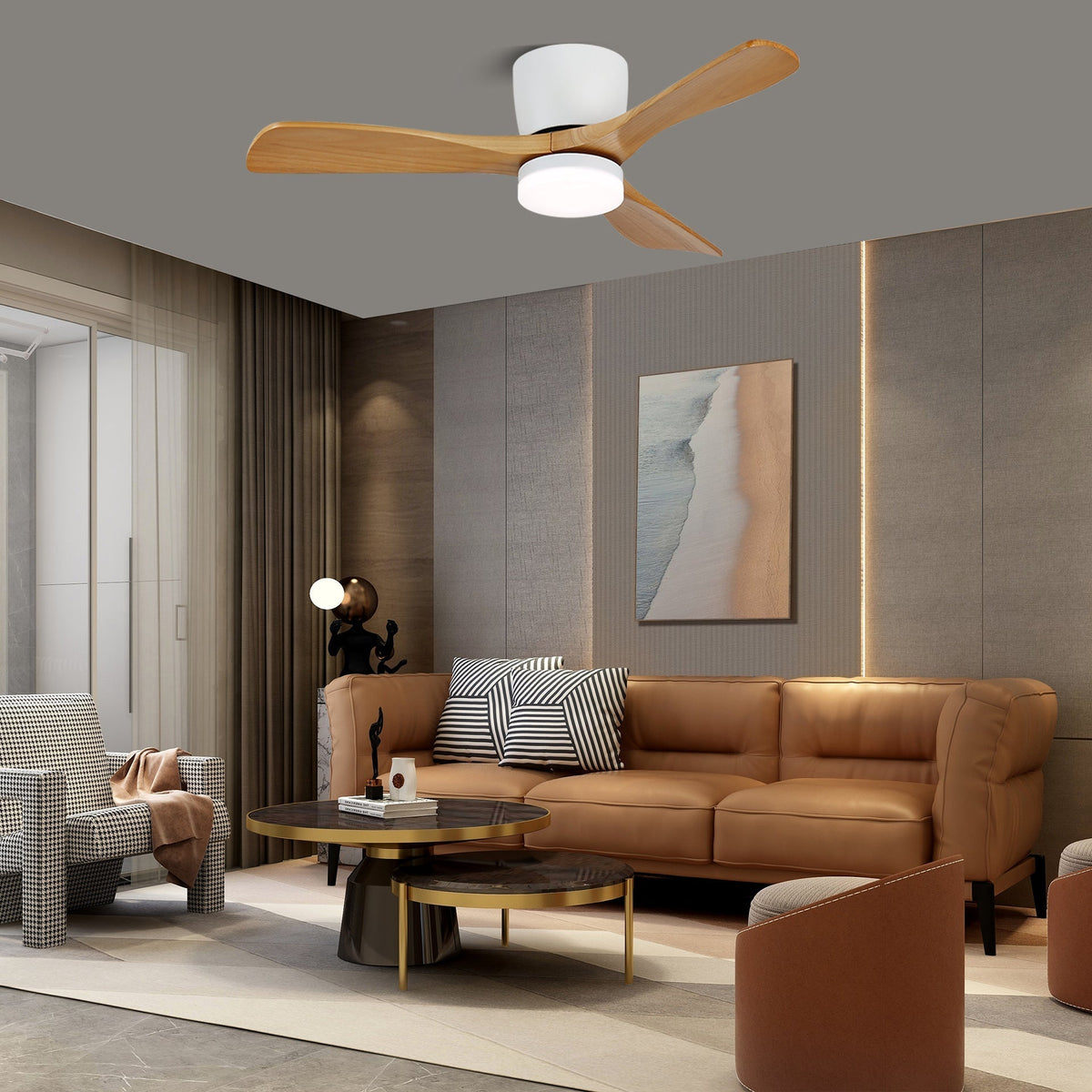 Ventilador de techo Brinor con mando a distancia para velocidad y luz