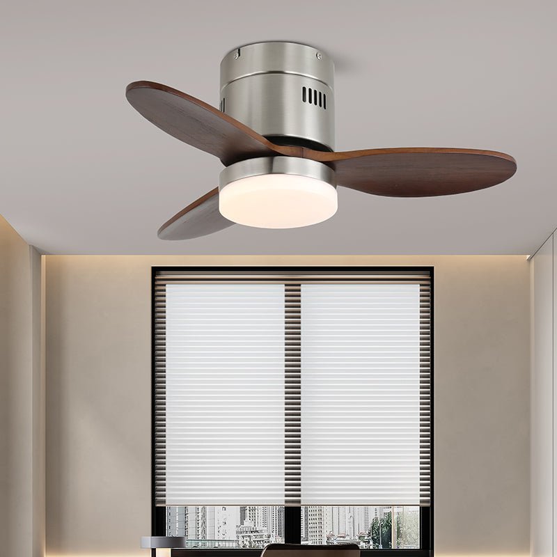 Ventilador de Techo Eris Minimalista de Madera con Luz en acabado Negro