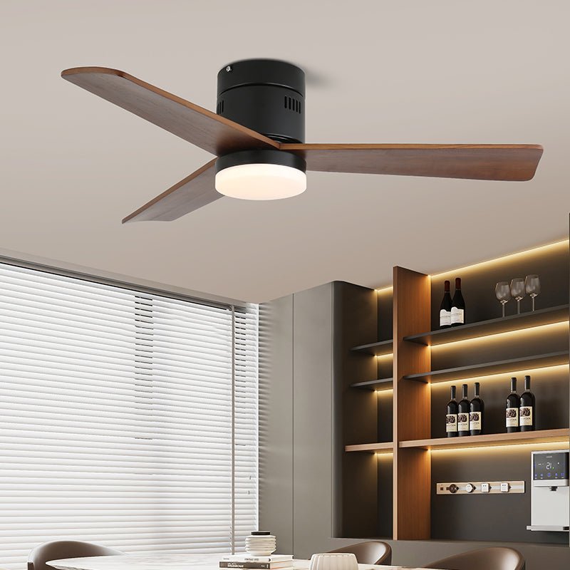 Ventilador de Techo Eris Minimalista de Madera con Luz y su mando a distancia