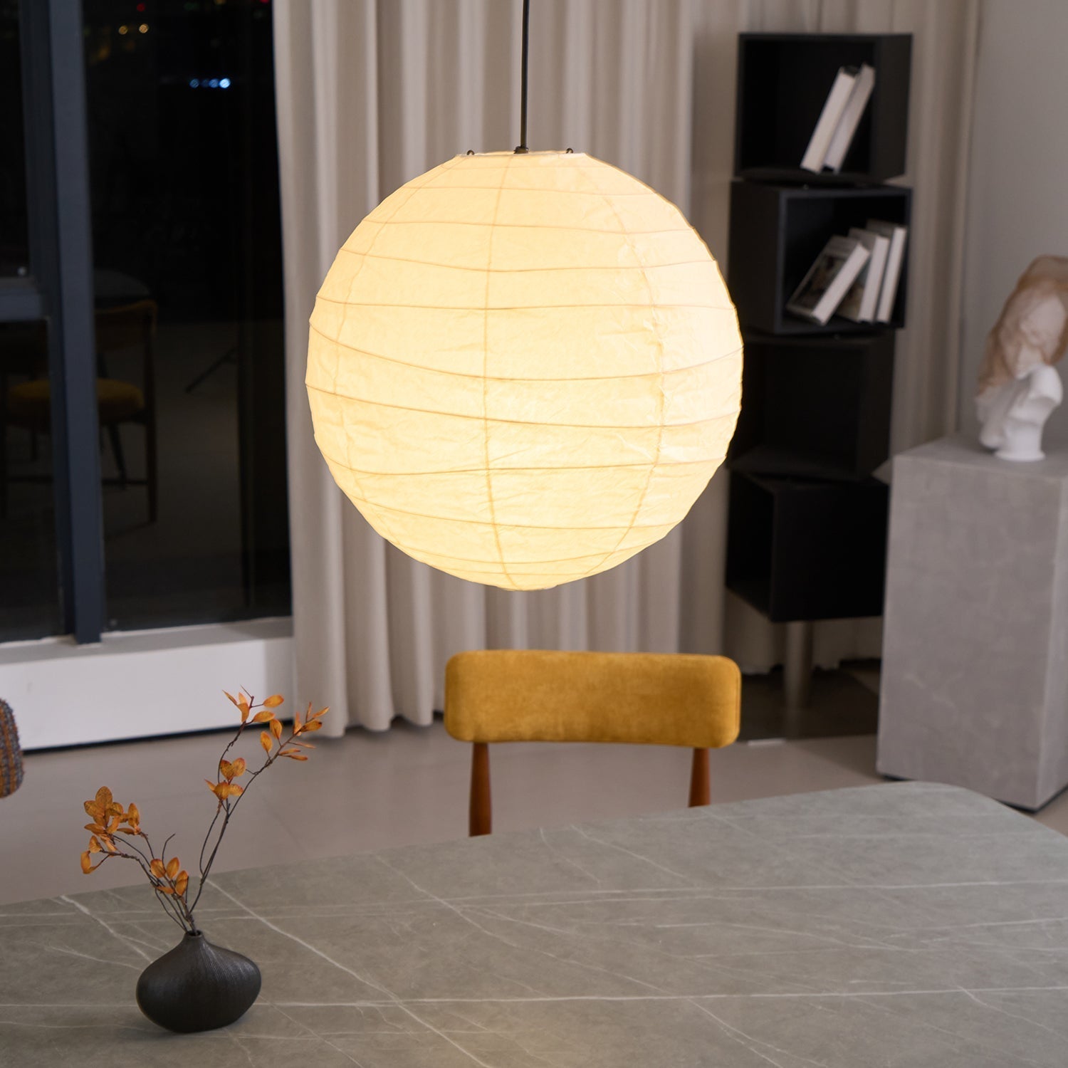 Ritta Lámpara Colgante de Papel Japonés en Forma de Globo