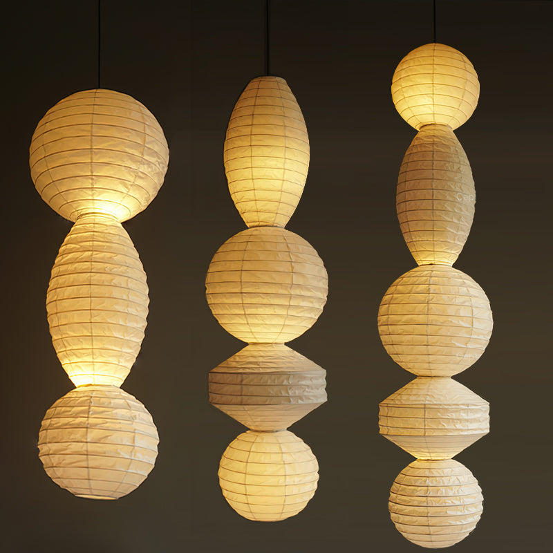 Ritta Lámpara Colgante de Linterna de Papel Estilo Wabi-sabi