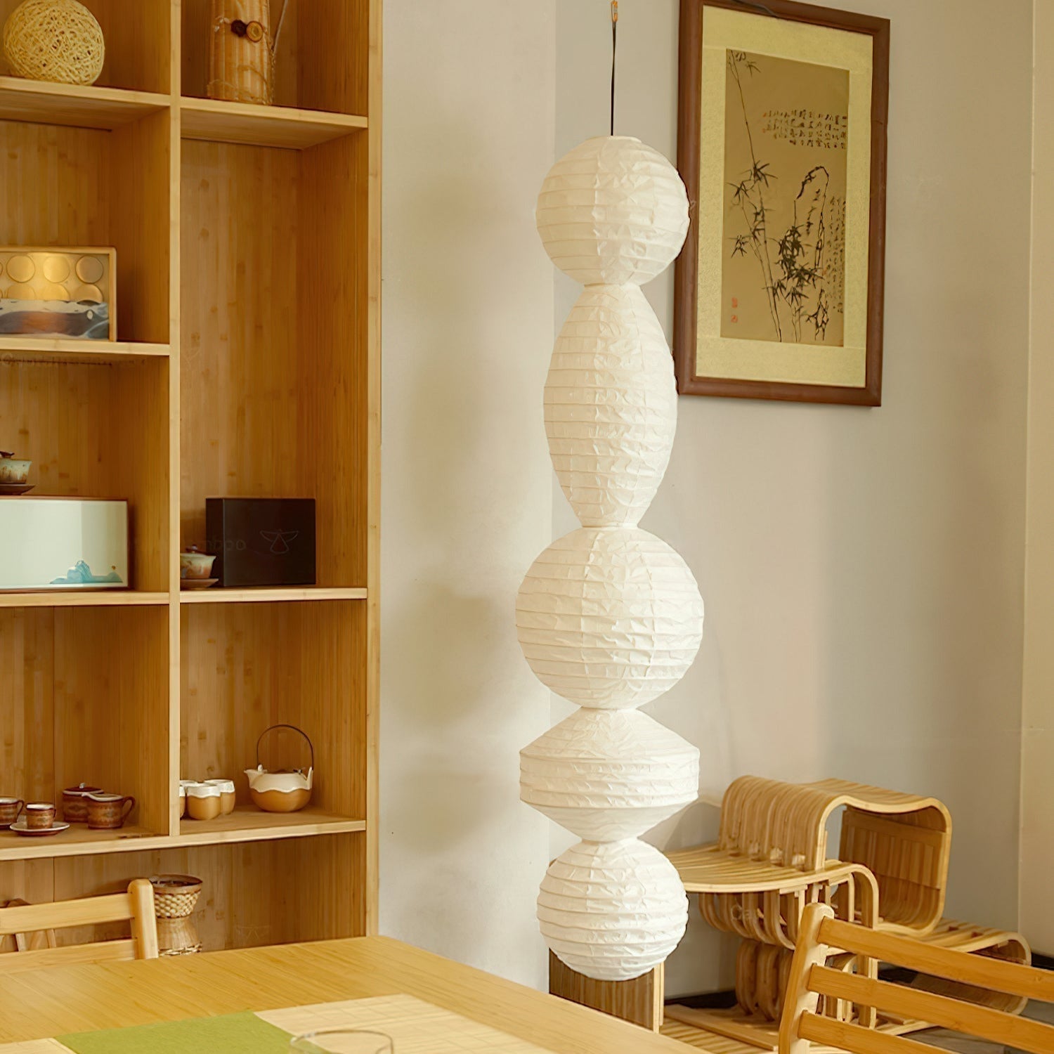 Ritta Lámpara Colgante de Linterna de Papel Estilo Wabi-sabi