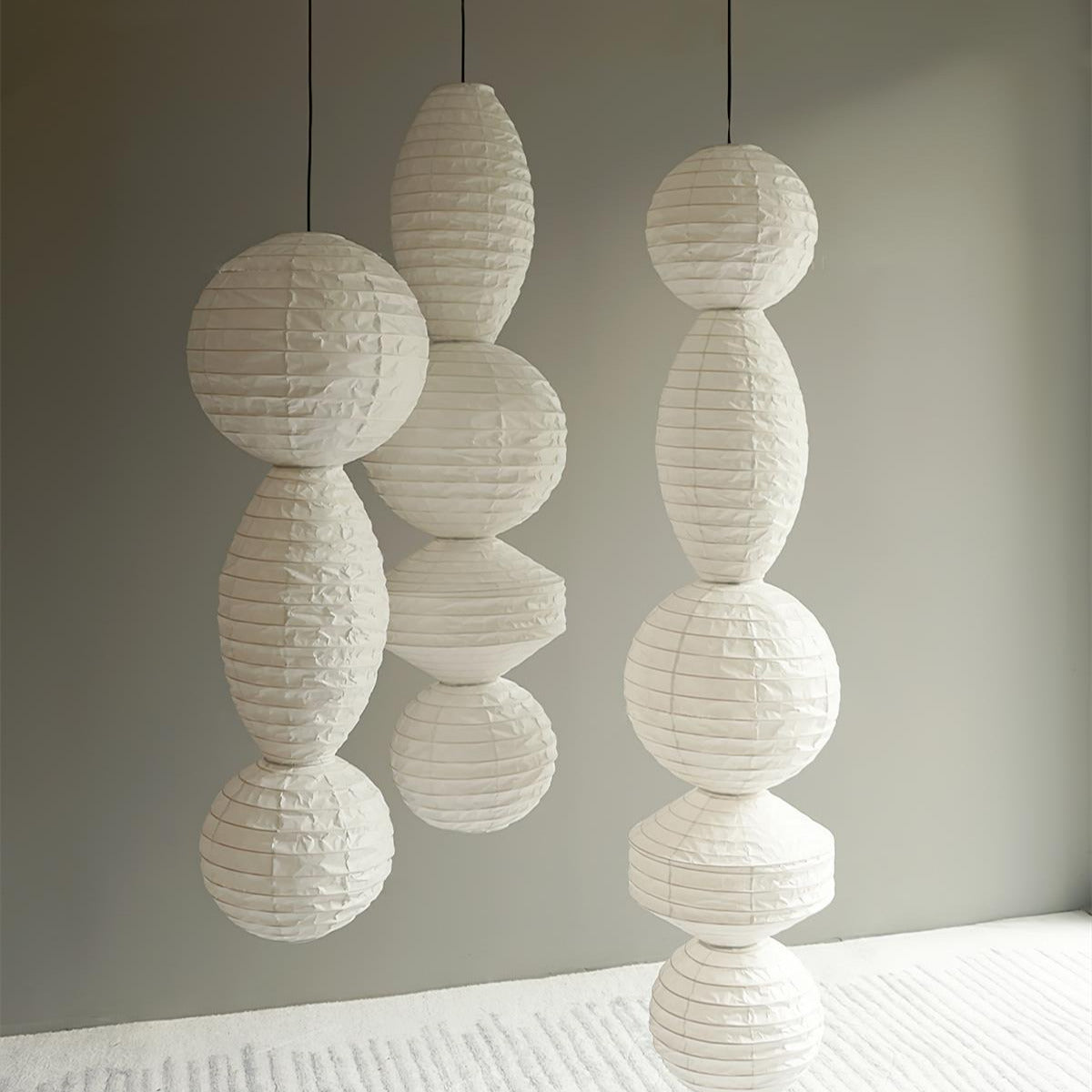 Ritta Lámpara Colgante de Linterna de Papel Estilo Wabi-sabi