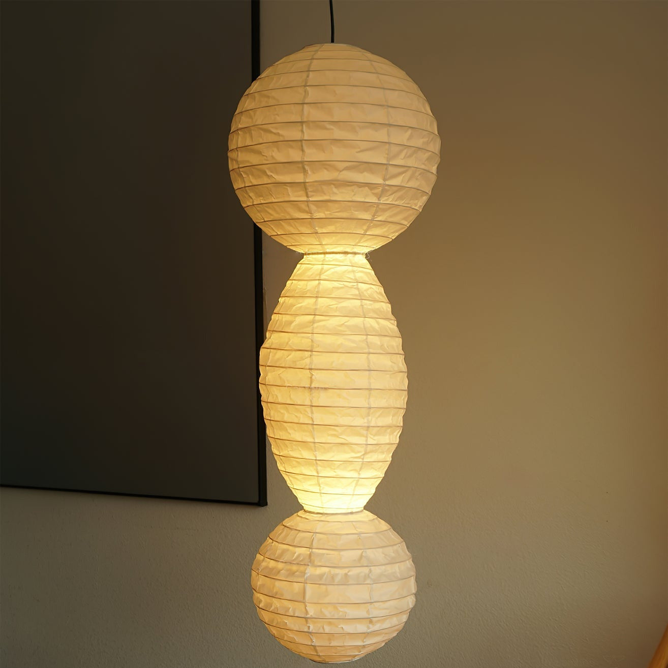 Ritta Lámpara Colgante de Linterna de Papel Estilo Wabi-sabi