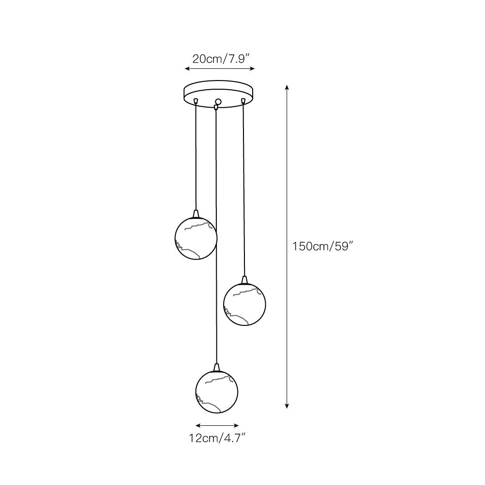Gloruvye Balls Modern Cluster Metal Chandelier - Lamp Copper