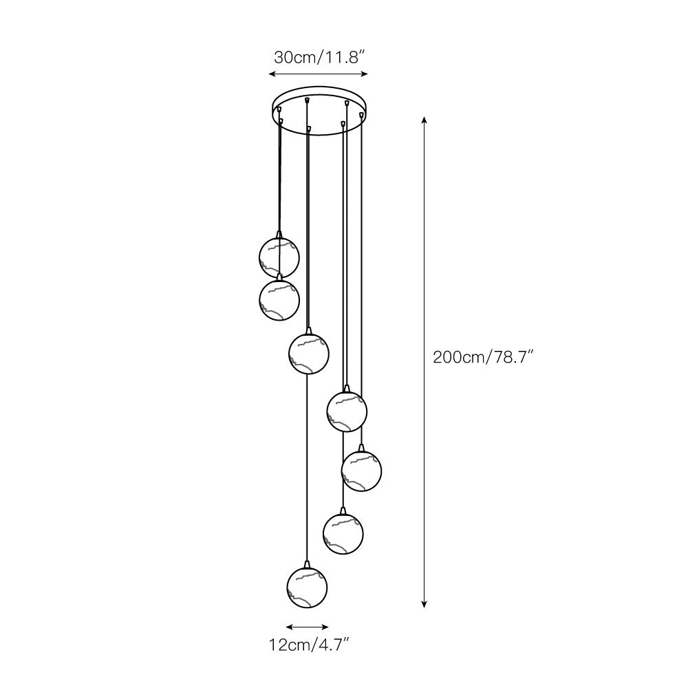 Gloruvye Balls Modern Cluster Metal Chandelier - Lamp Copper