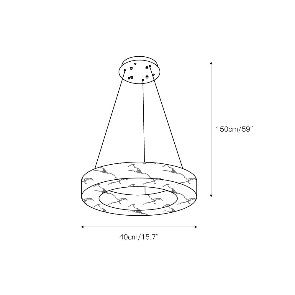 Plotuvyn Postmodern Luxury Ring Alabaster Chandelier - Lamp Copper