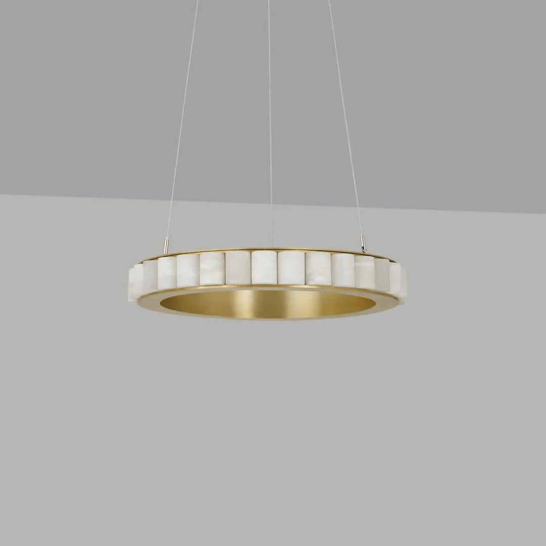 Orion Double Ring Alabaster Chandelier - Letslighting
