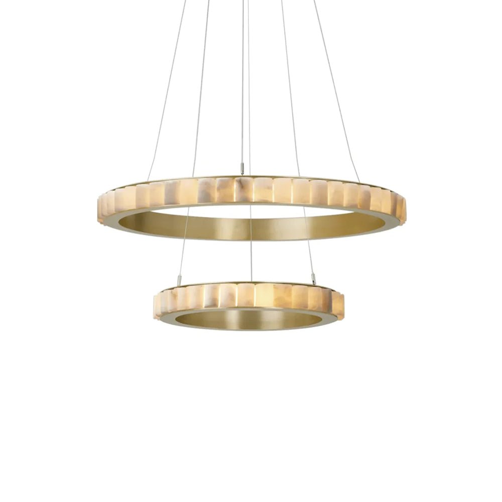 Orion Double Ring Alabaster Chandelier - Letslighting