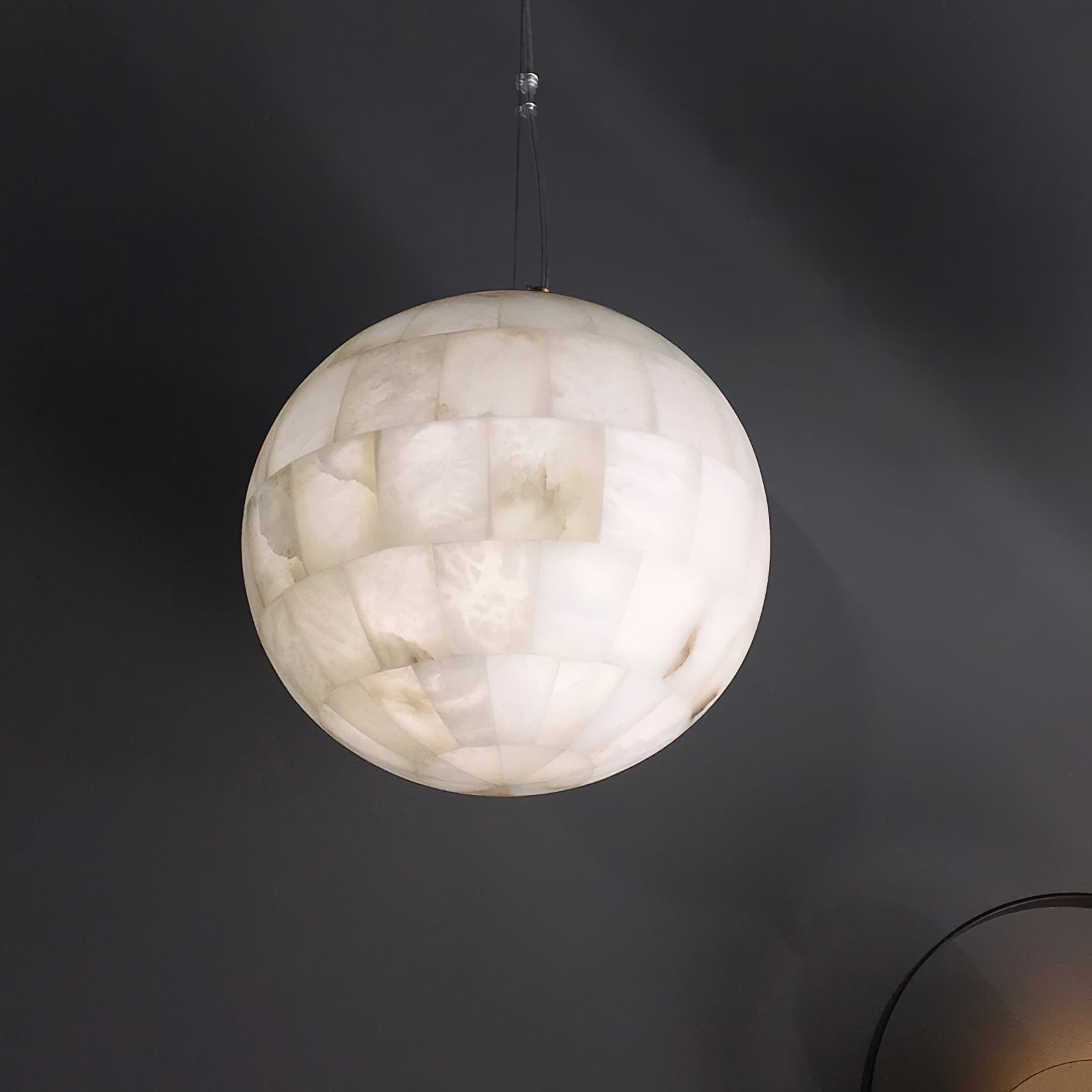 Fljotuvye Modern Ball Alabaster Pendant Light - Lamp Copper