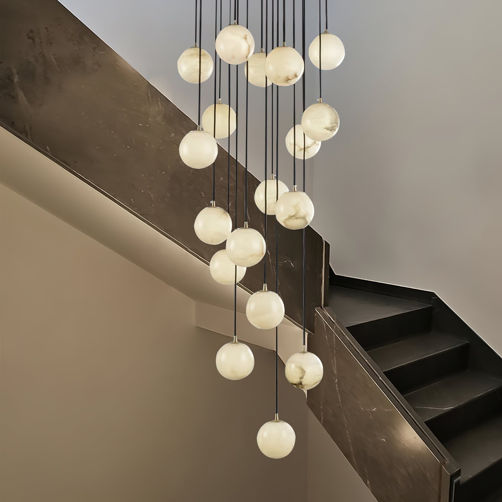 Gloruvye Balls Modern Cluster Metal Chandelier - Lamp Copper