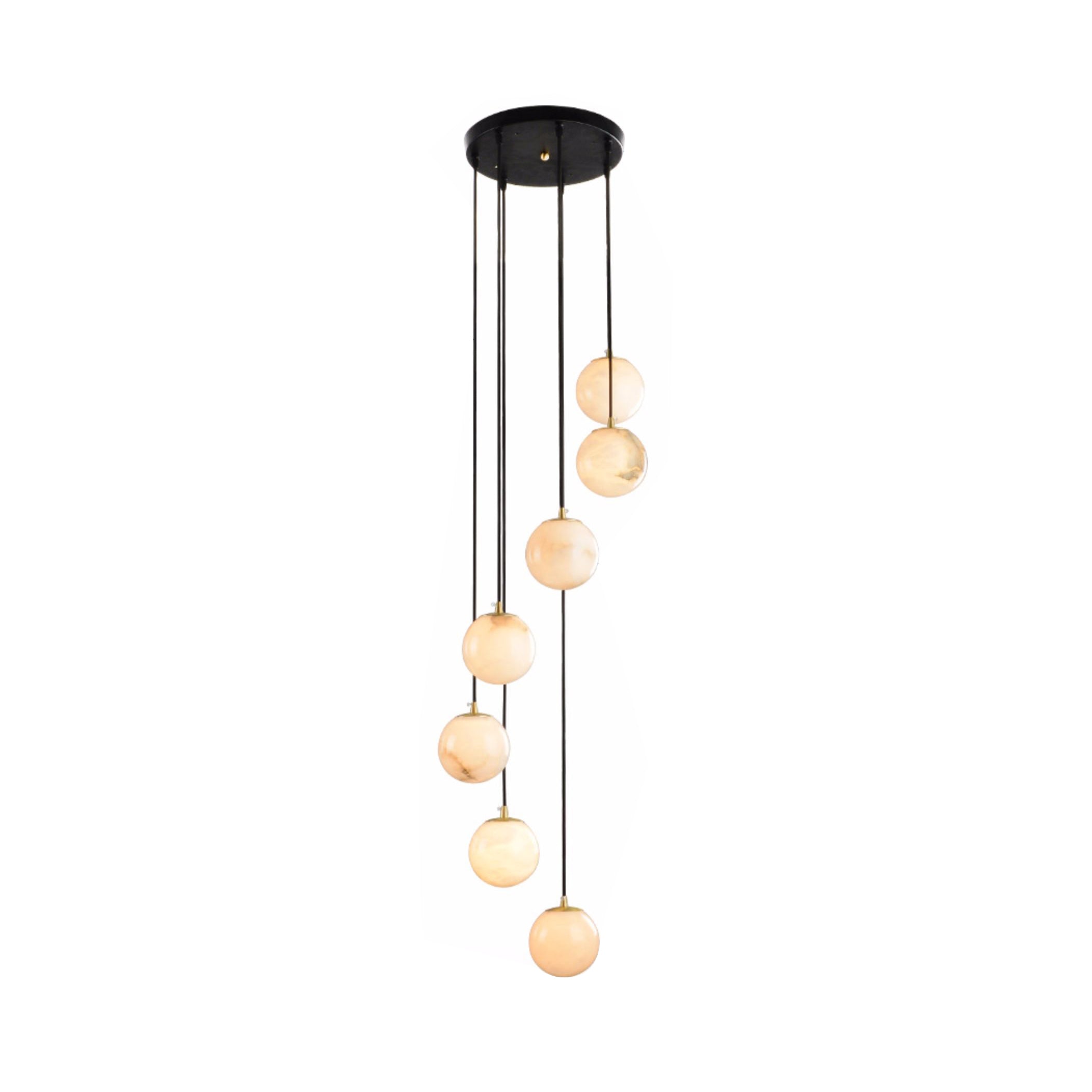Gloruvye Balls Modern Cluster Metal Chandelier - Lamp Copper