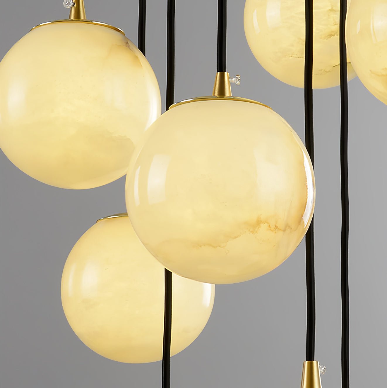 Gloruvye Balls Modern Cluster Metal Chandelier - Lamp Copper