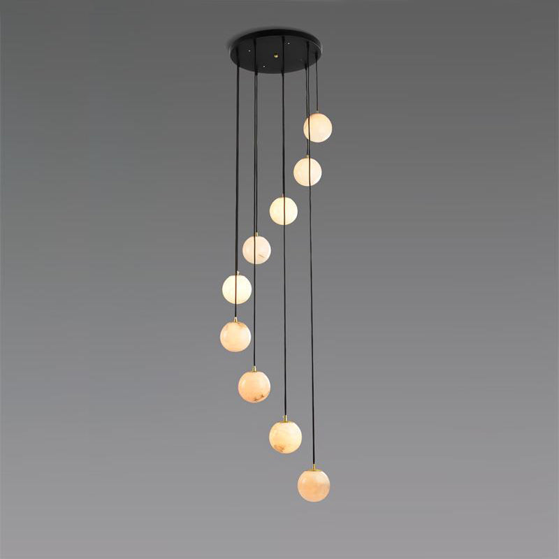 Gloruvye Balls Modern Cluster Metal Chandelier - Lamp Copper