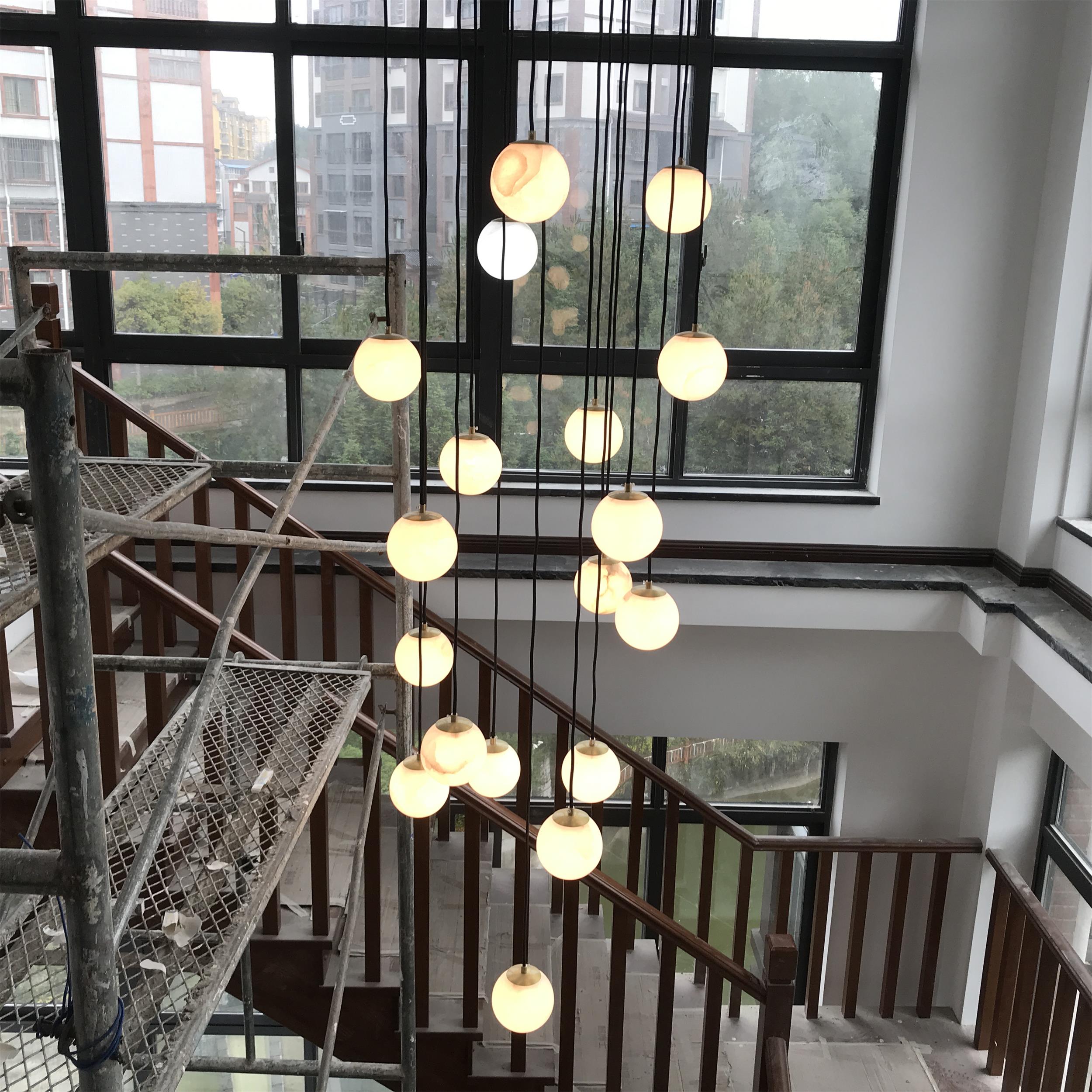 Gloruvye Balls Modern Cluster Metal Chandelier - Lamp Copper