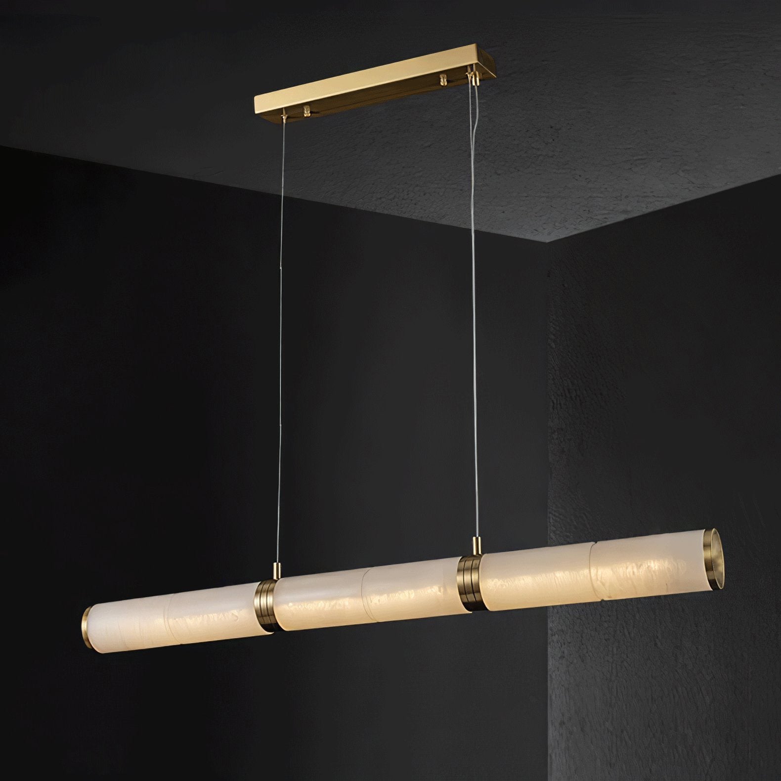 Eira Minimalist Alabaster Linear Pendant Light - Letslighting