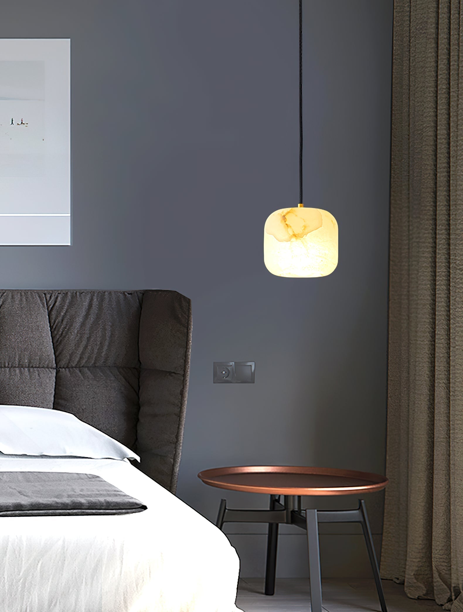 Ildvuvyd Minimalist Bedside Brass Pendant Light - Lamp Copper