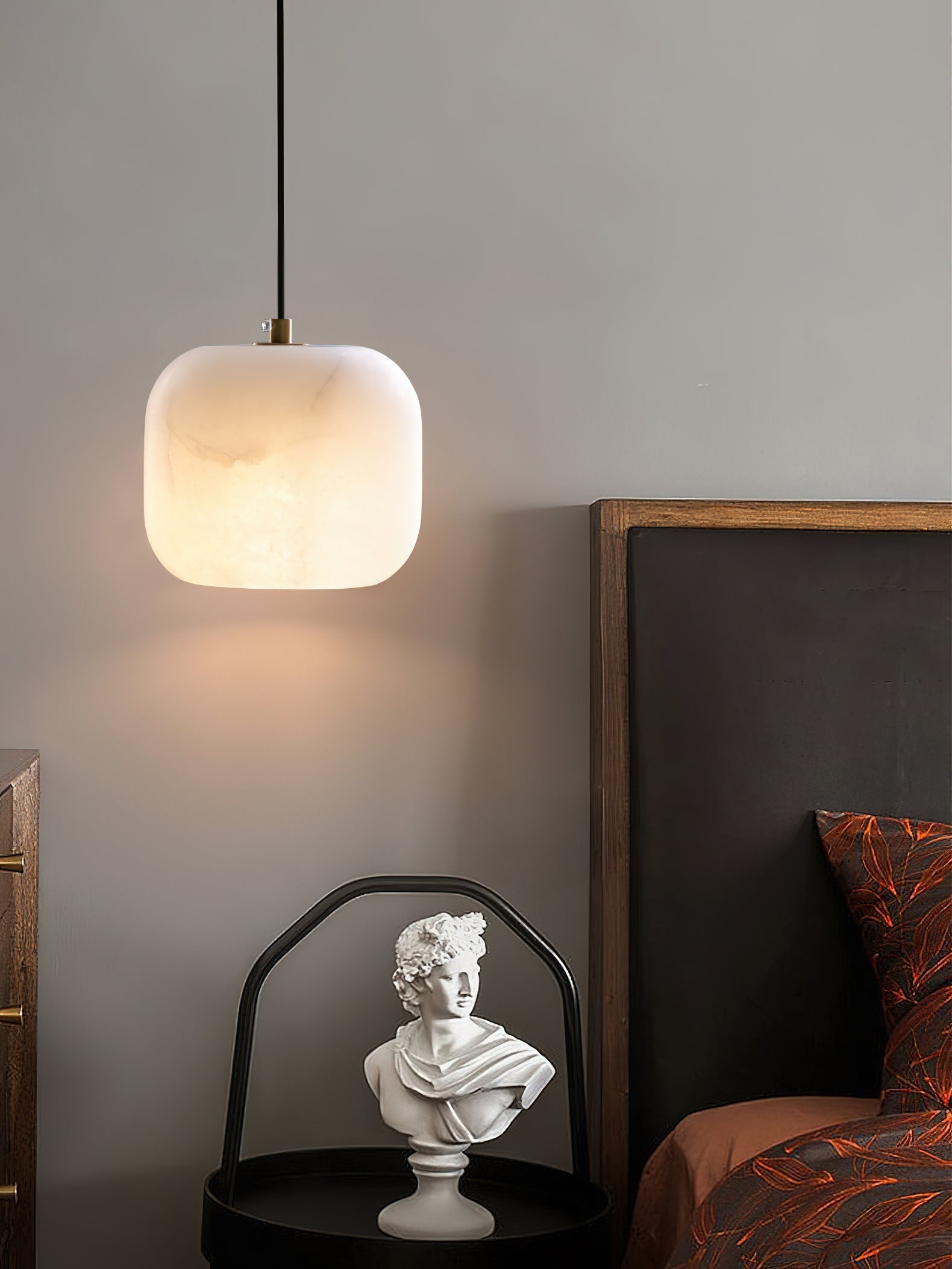 Ildvuvyd Minimalist Bedside Brass Pendant Light - Lamp Copper