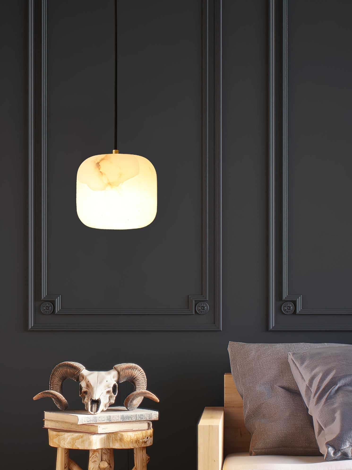 Ildvuvyd Minimalist Bedside Brass Pendant Light - Lamp Copper