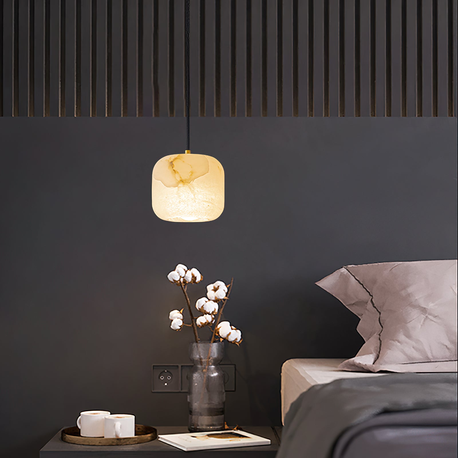 Ildvuvyd Minimalist Bedside Brass Pendant Light - Lamp Copper