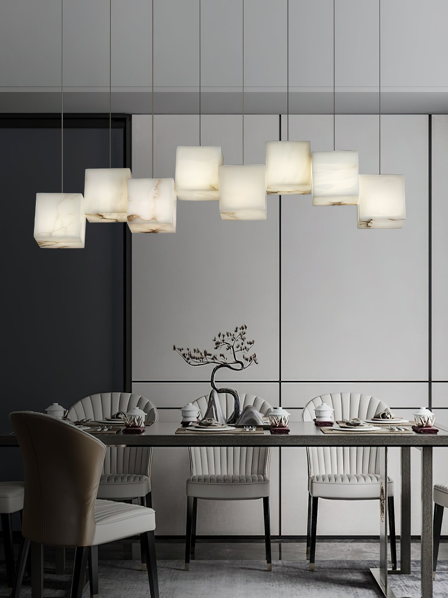 Jarnbruvyd Individual Modern Box Metal Chandelier - Lamp Copper