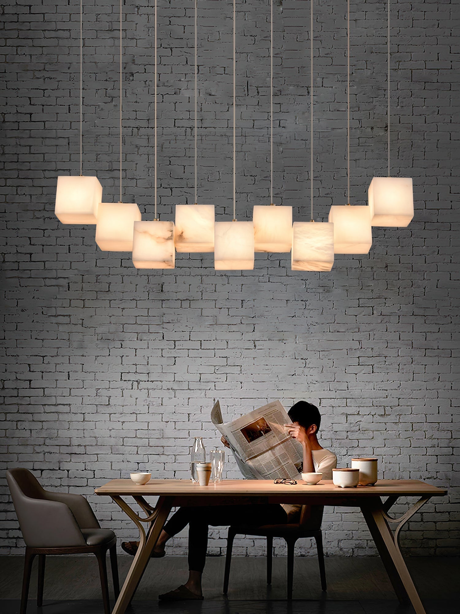 Jarnbruvyd Individual Modern Box Metal Chandelier - Lamp Copper