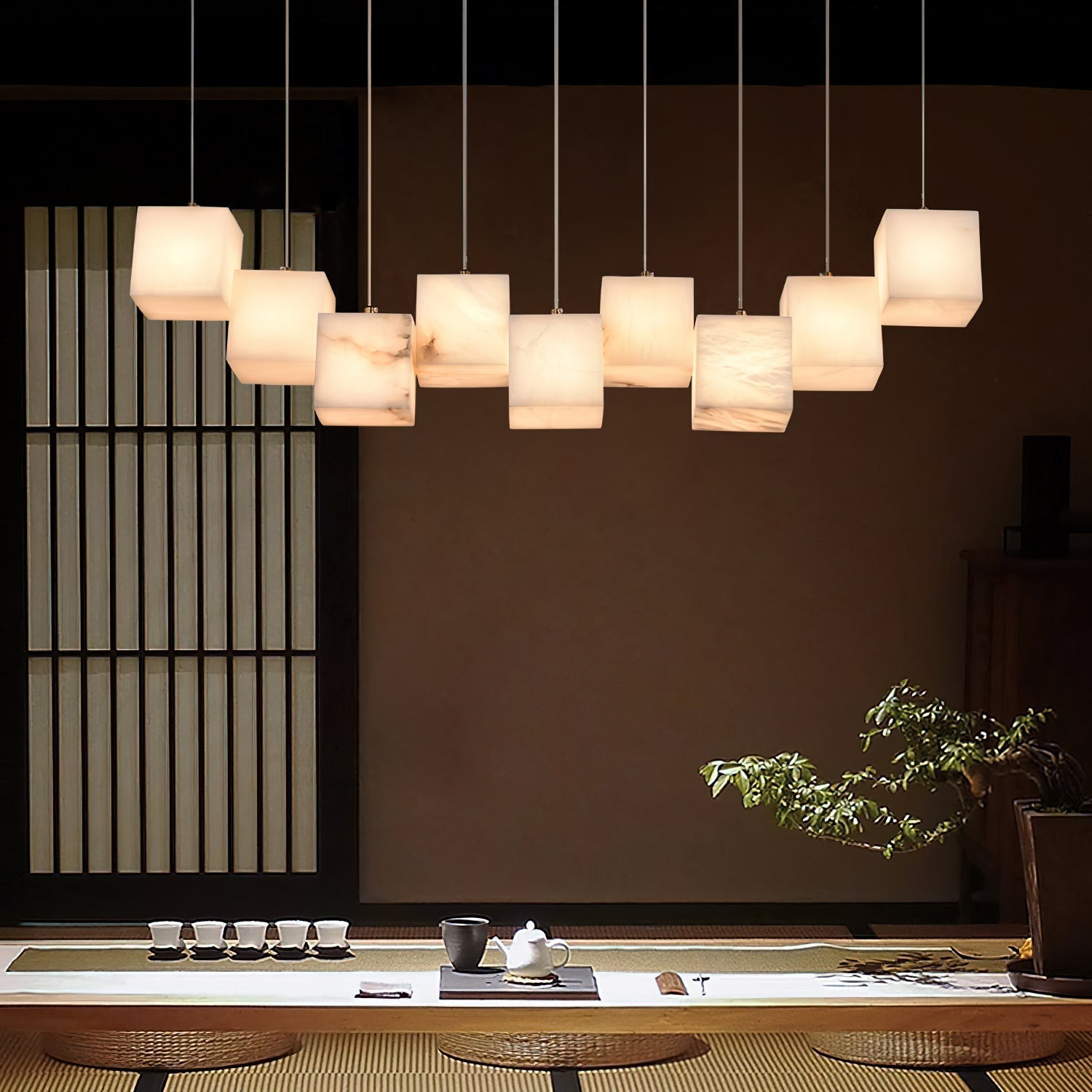 Jarnbruvyd Individual Modern Box Metal Chandelier - Lamp Copper