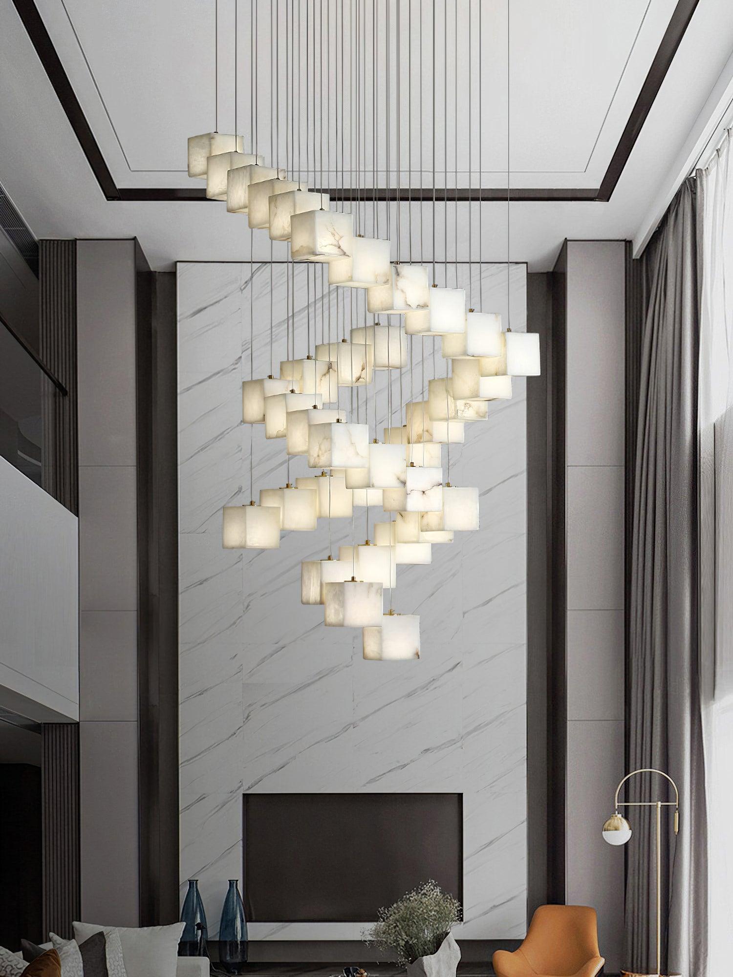 Eurraeel Alabaster Spiral Chandelier - Letslighting