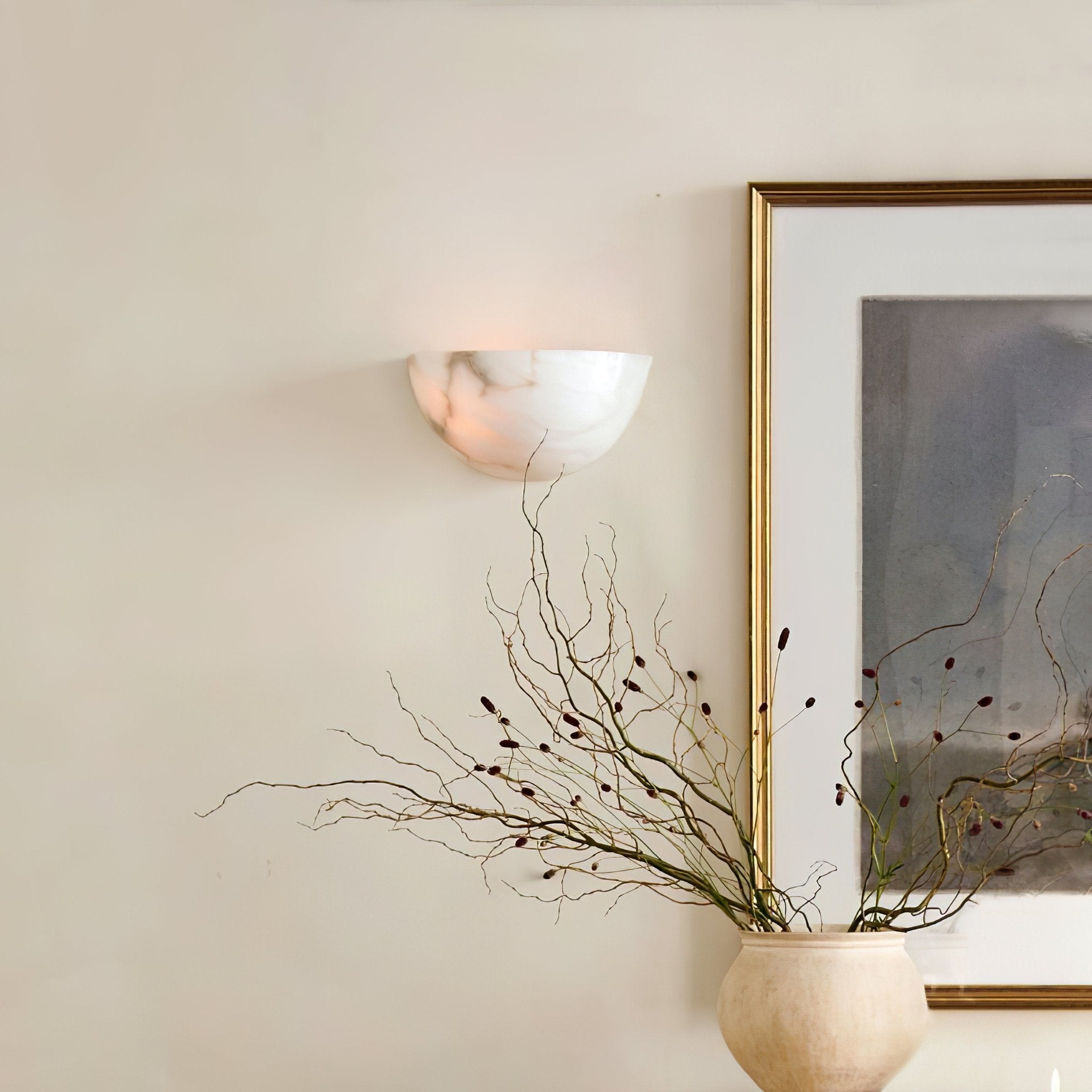 Selene Half-moon Alabaster Wall Light - Letslighting