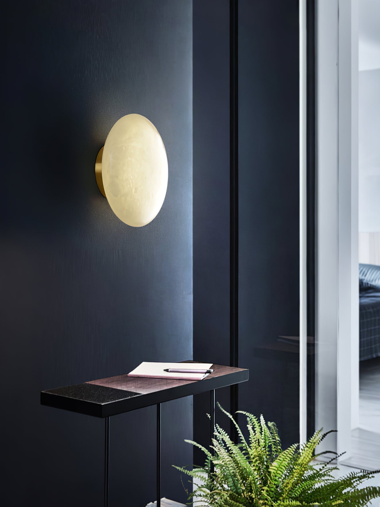 Vanorara Minimalist Alabaster Flush Mount Light - Letslighting