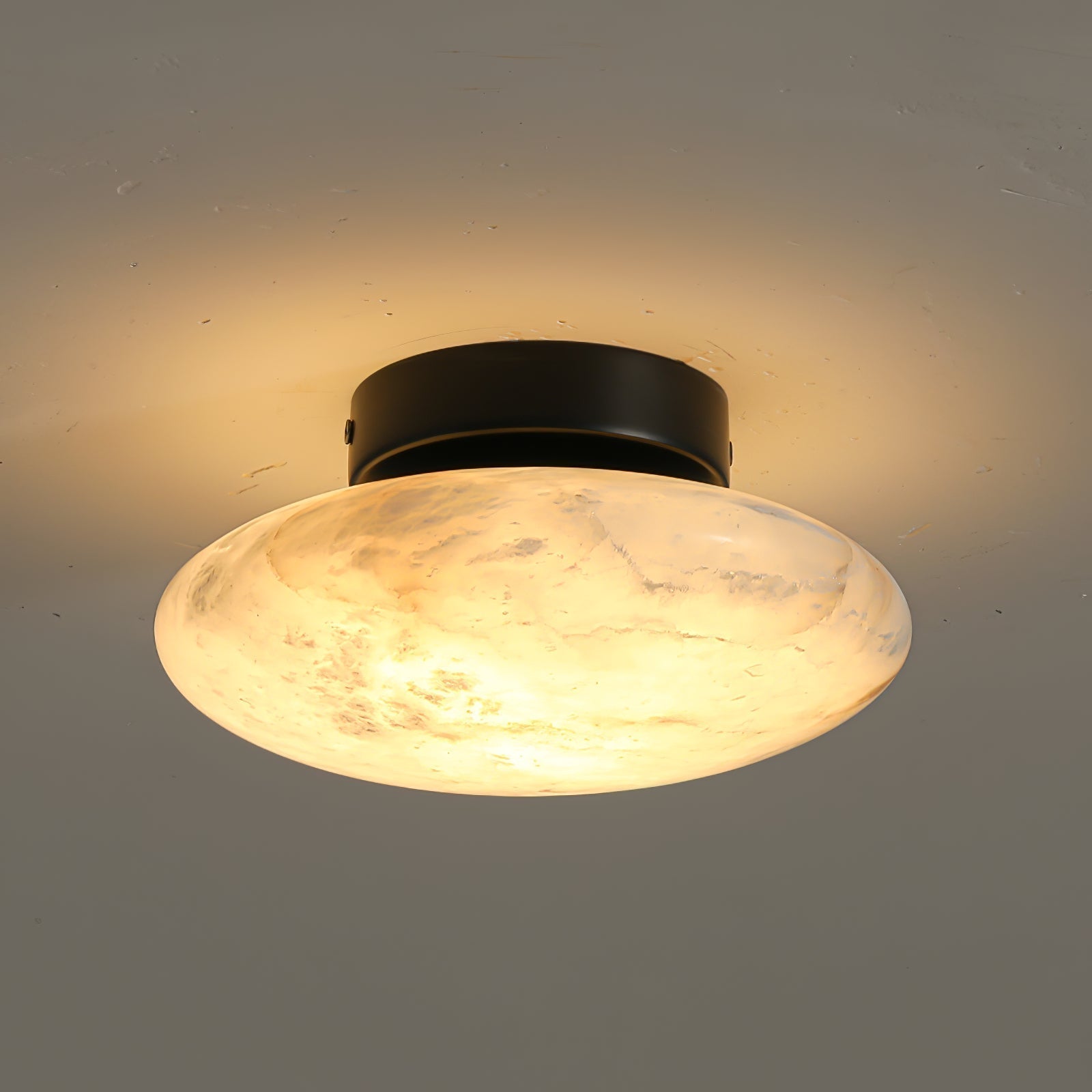 Vanorara Minimalist Alabaster Flush Mount Light - Letslighting